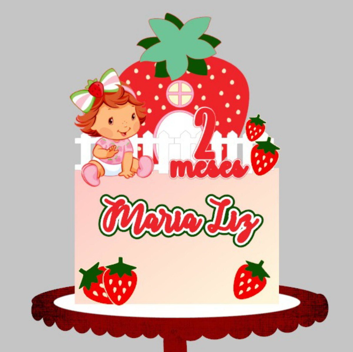 Arquivo de Corte Topper Moranguinho Cute / Studio