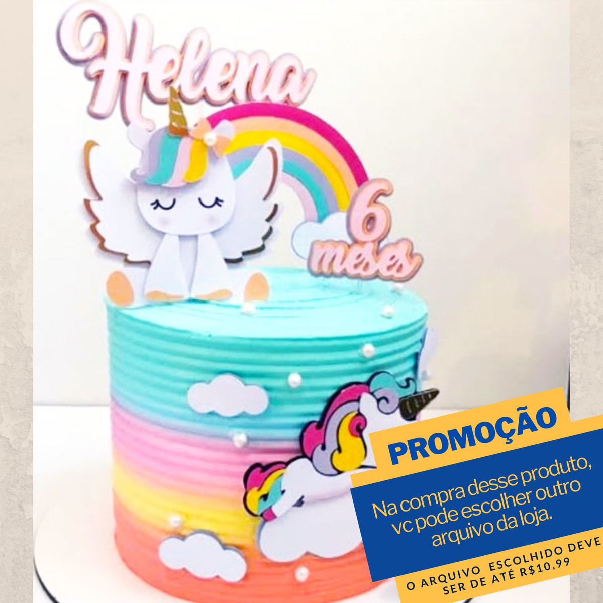 arquivo de corte unicórnio baby topo de bolo -008