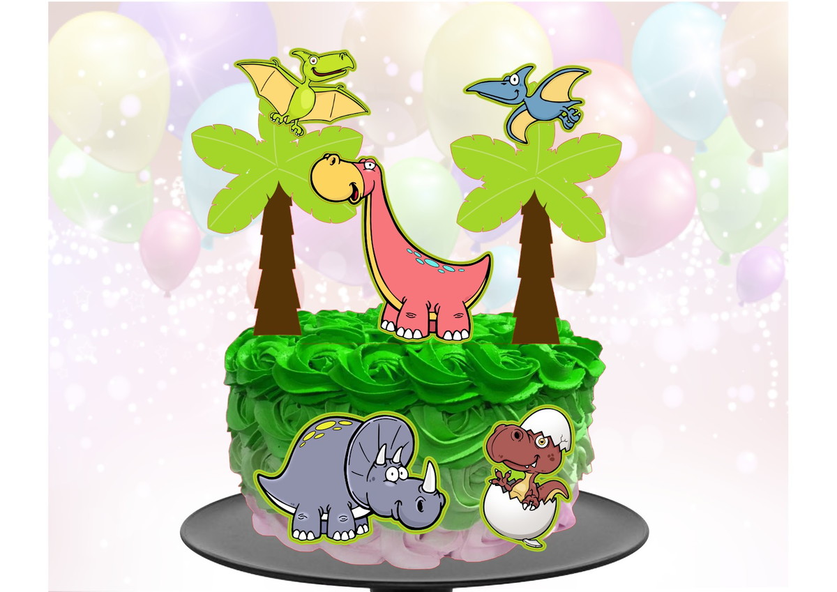 Kit com 5 arquivos de corte 26-DINOSSAURO TOPO DE BOLO CAMAD