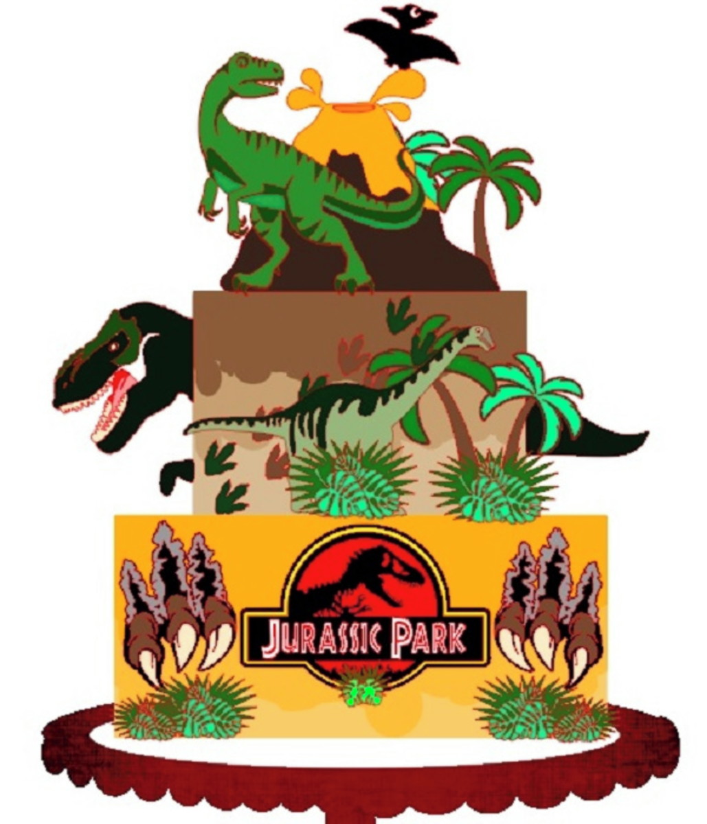 ARQUIVO DE CORTE TOPO DE BOLO DINOSSAURO EM CAMADAS