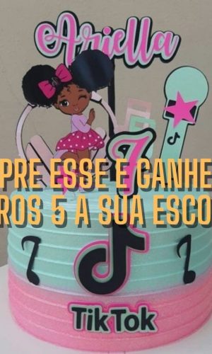 Arquivo de Corte Topo Bolo Menina Afro Tik Tok