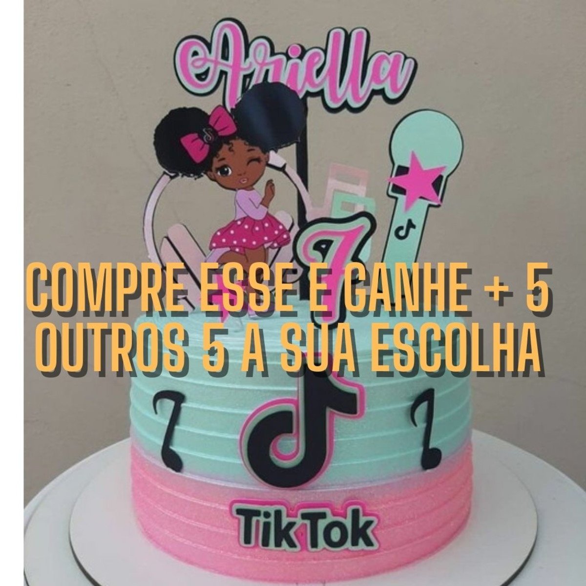 Arquivo de Corte Topo Bolo Menina Afro Tik Tok