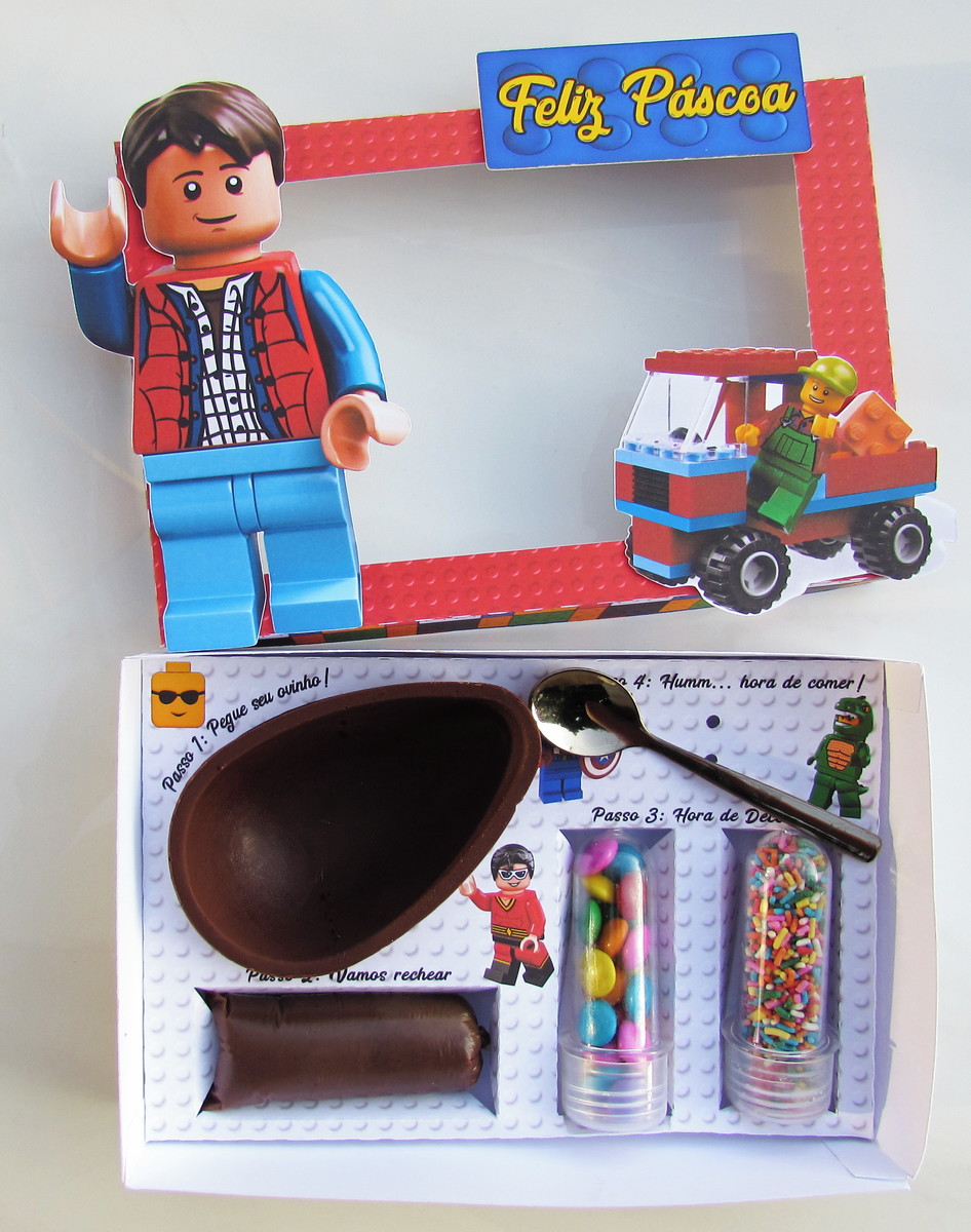 Arquivo Digital Mini Confeiteiro Páscoa Lego - Imagem 2