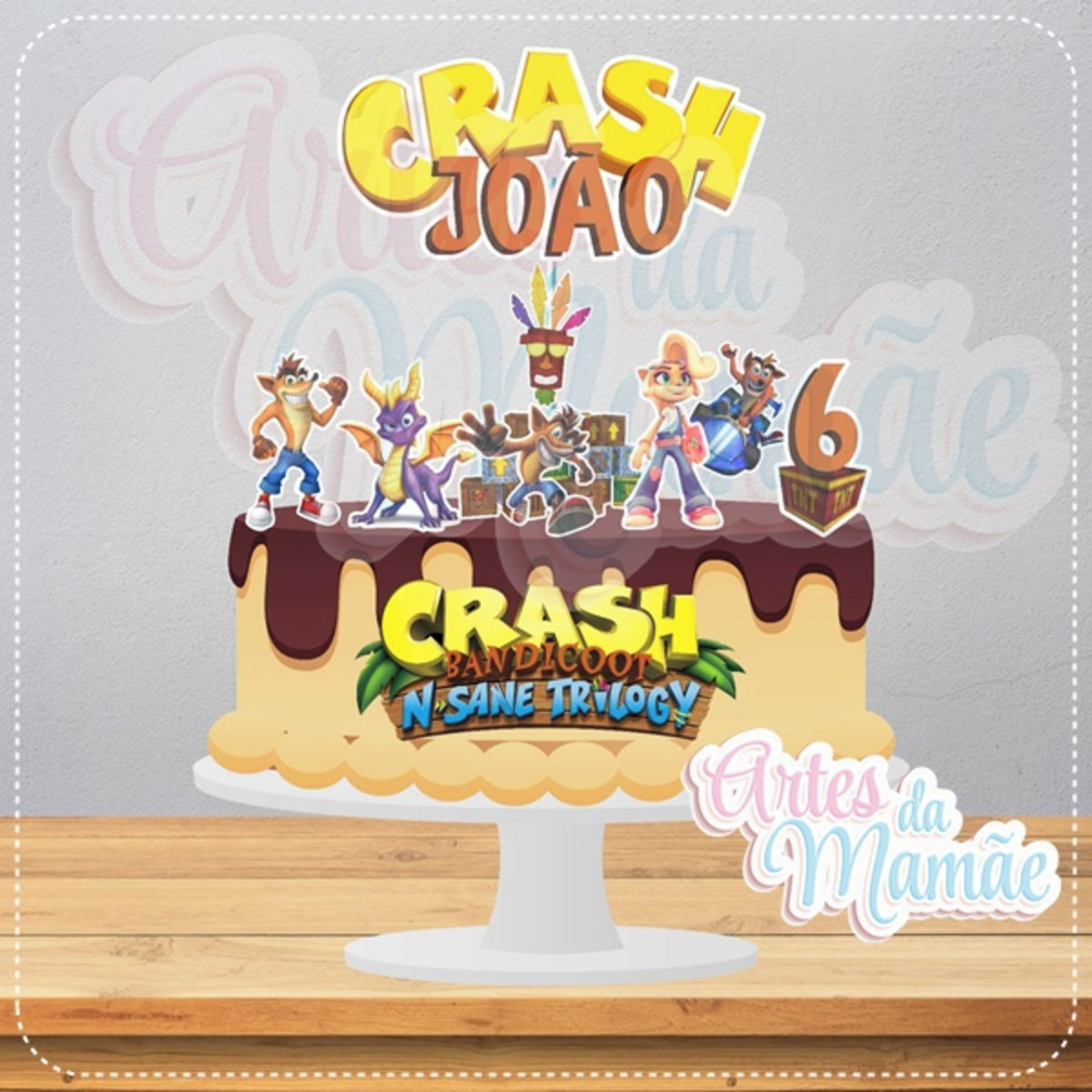 Arquivo Digital para corte topo de bolo Crash Bandicoot