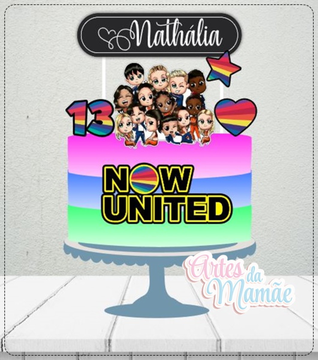 Arquivo Digital para corte topo de bolo Now United Cute
