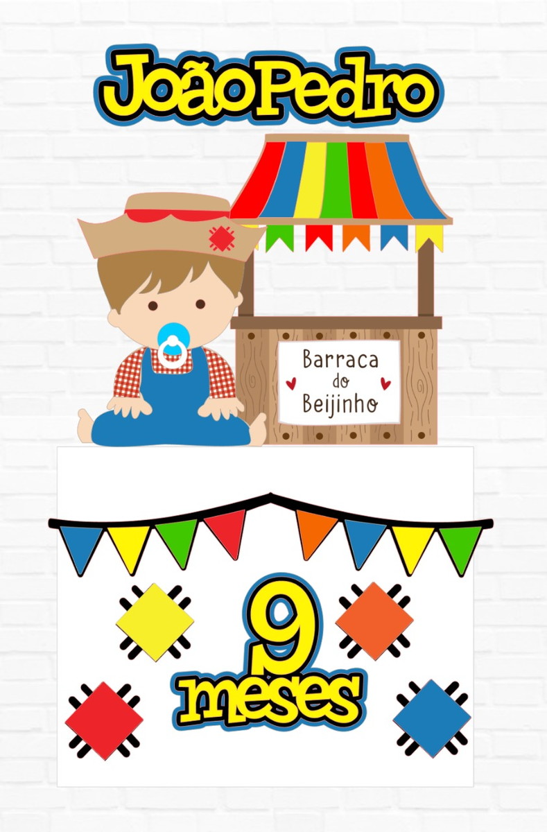 Arquivo digital Silhouette - Topo Festa Junina Menino - Imagem 2