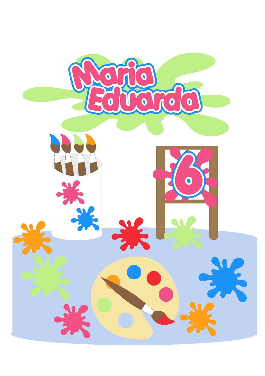 Arquivo Digital Topo de Bolo Aquarela +5 Arquivos de Brinde