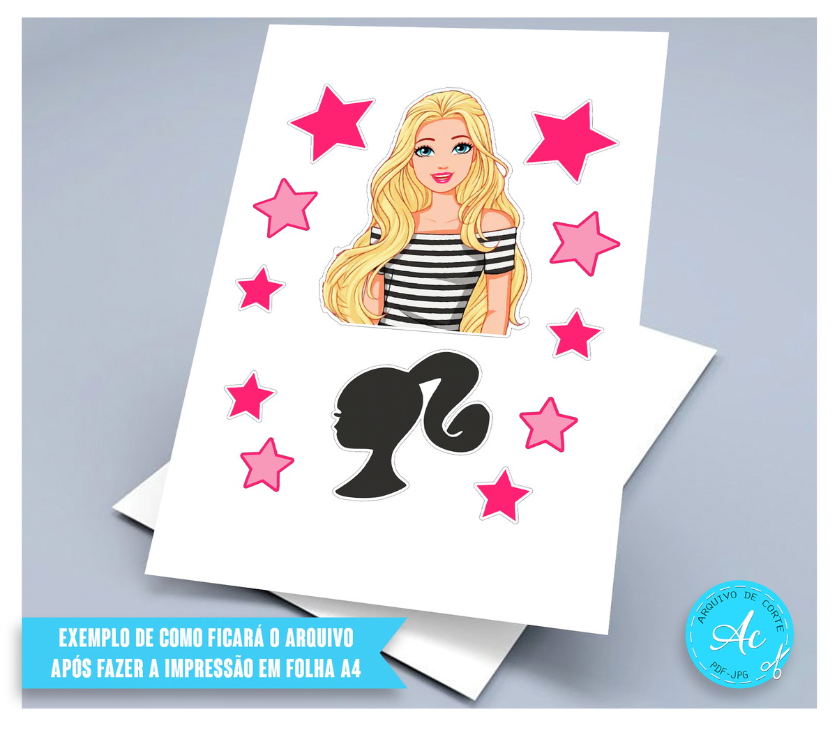 Arquivo Digital Topo de Bolo Barbie #3 - Imagem 2