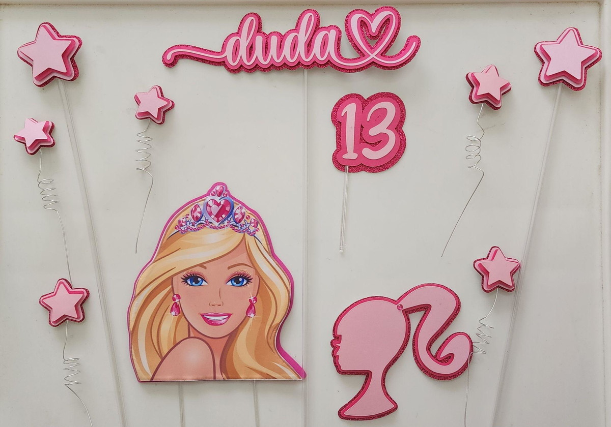 Arquivo Digital Topo de Bolo Barbie - Imagem 2