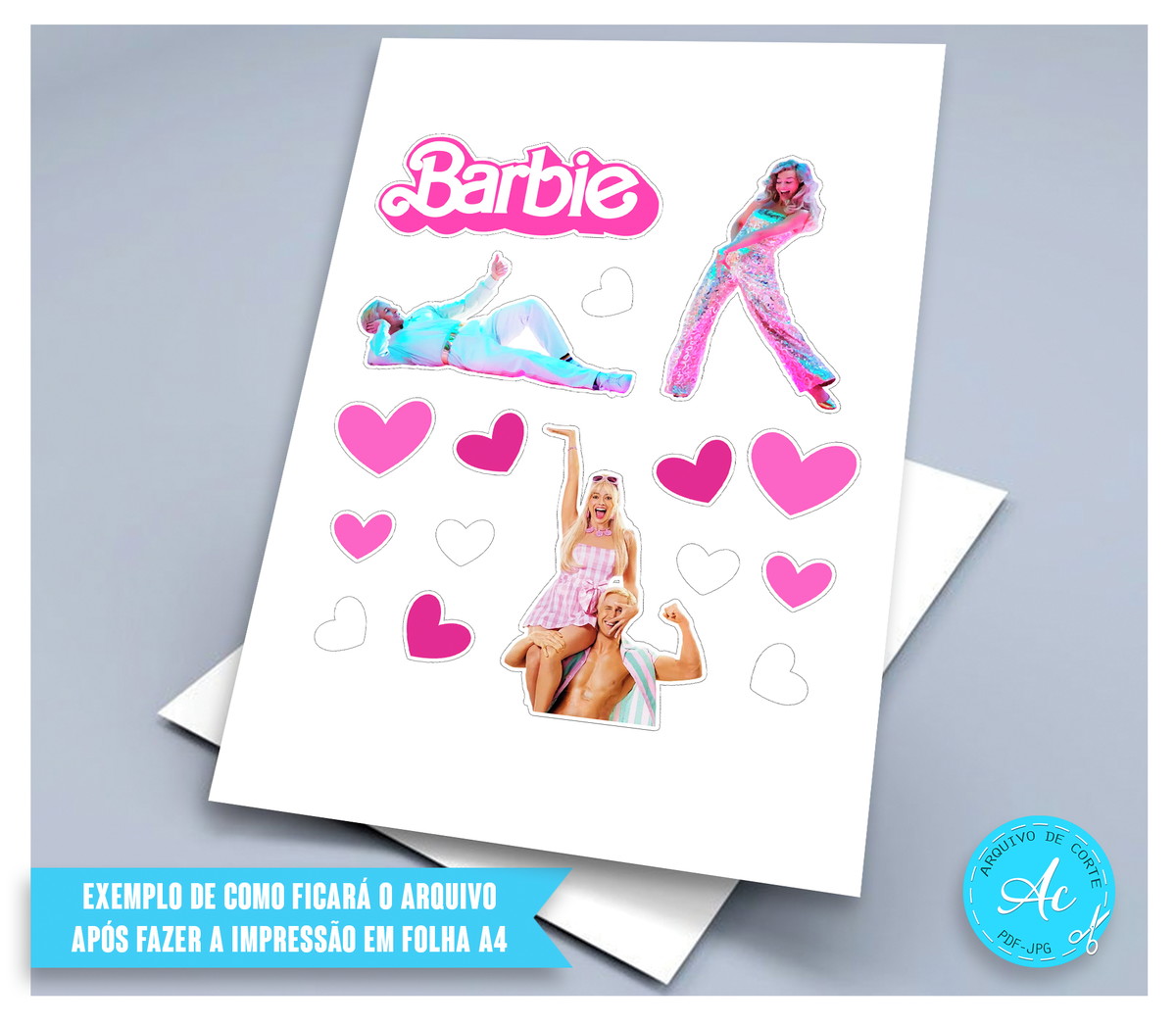 Arquivo Digital Topo de Bolo Barbie Margot #1 - Imagem 2
