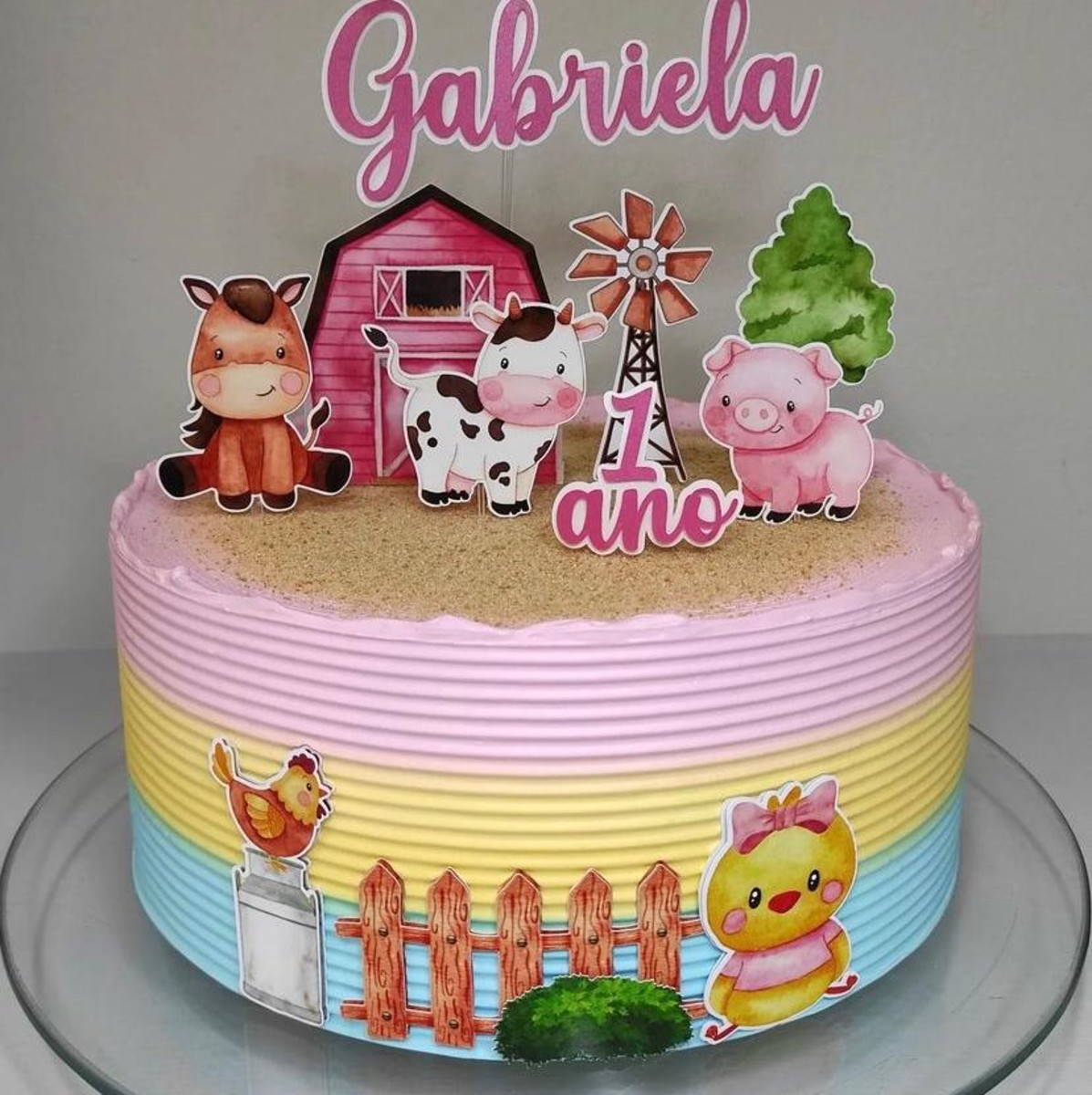 Arquivo Digital Topo de Bolo Fazendinha Menina