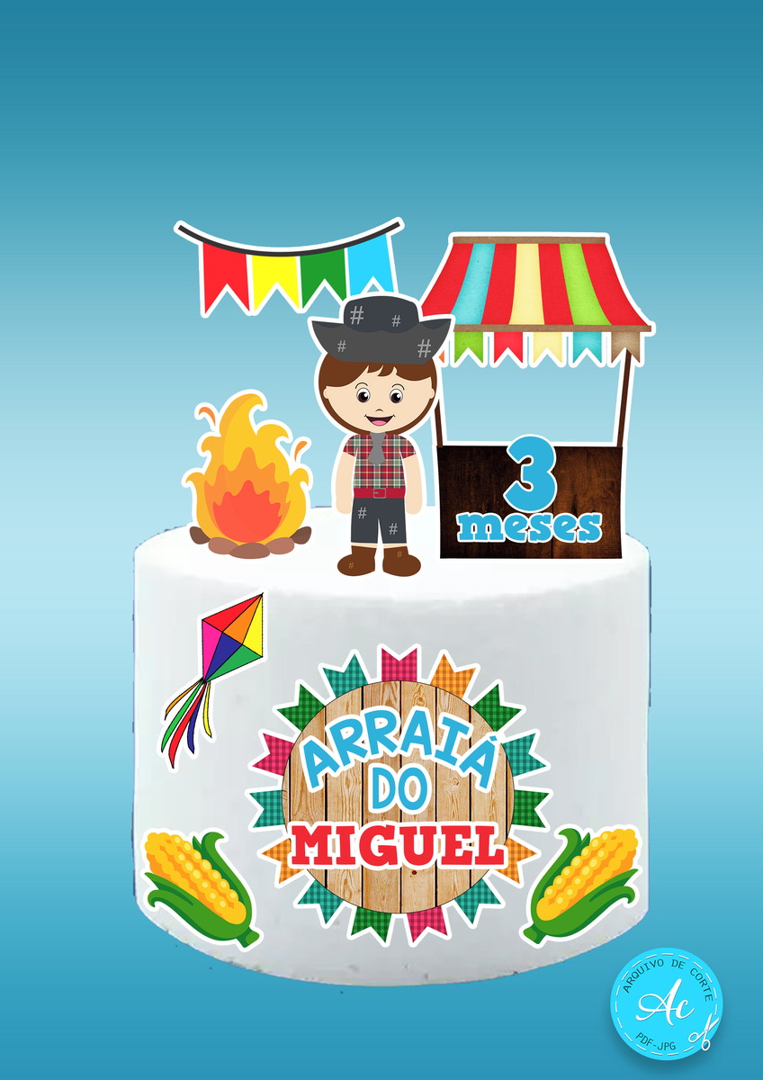 Arquivo Digital Topo de Bolo Festa Junina Menino #2