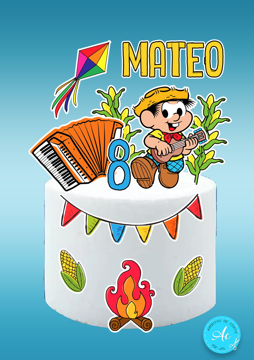 Arquivo Digital Topo de Bolo Festa Junina Menino #3