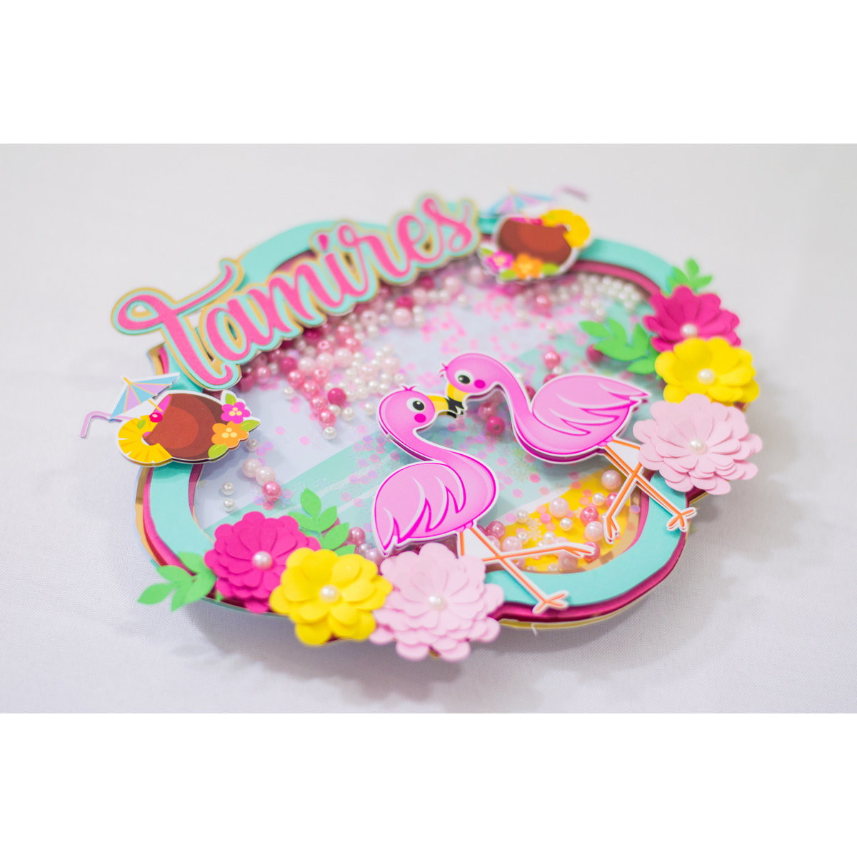Arquivo digital Topo de bolo Flamingo 2