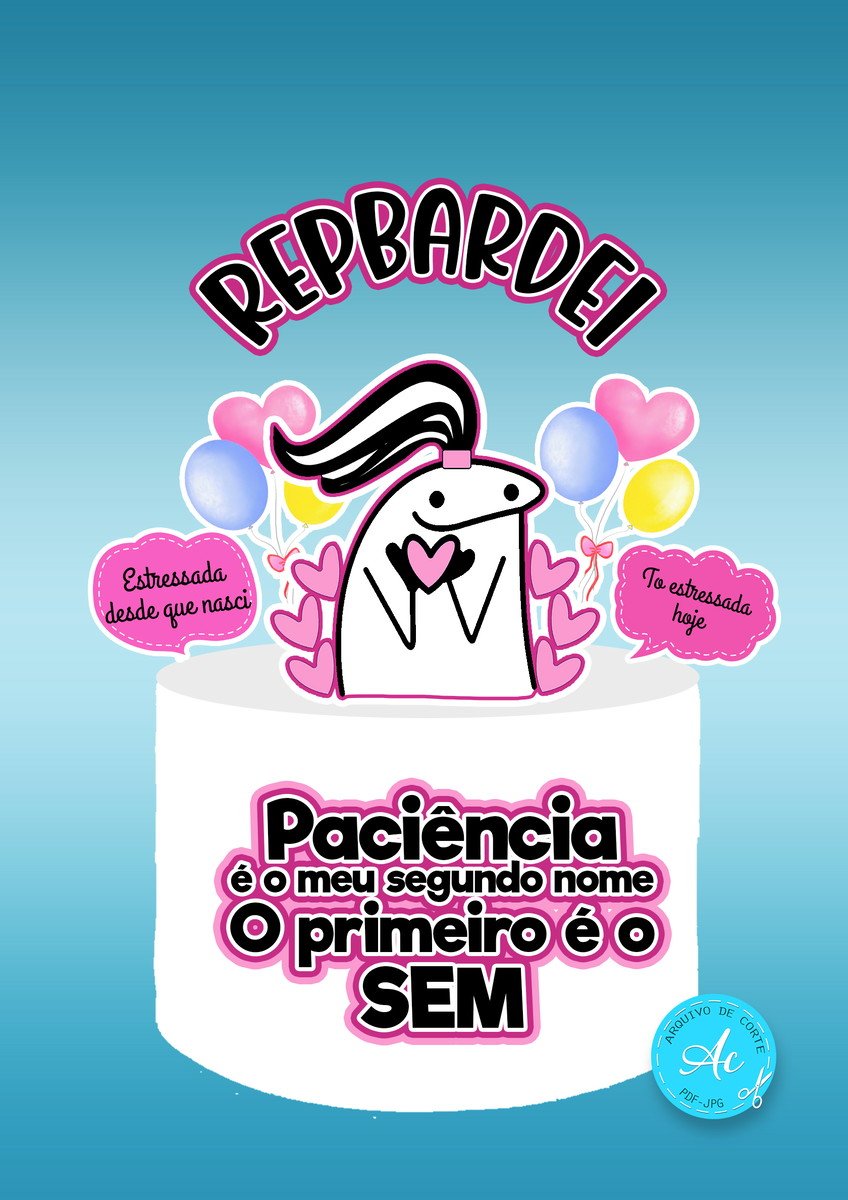 Arquivo Digital Topo de Bolo Flork Mulher #1
