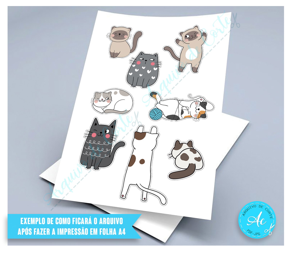 Arquivo Digital Topo de Bolo Gatos #4 - Imagem 2