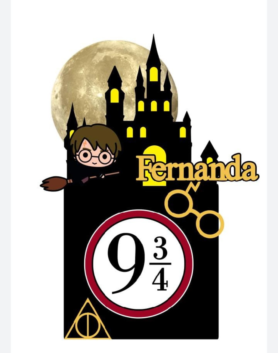 Arquivo Digital Topo de Bolo - Harry Potter Cute - Imagem 2