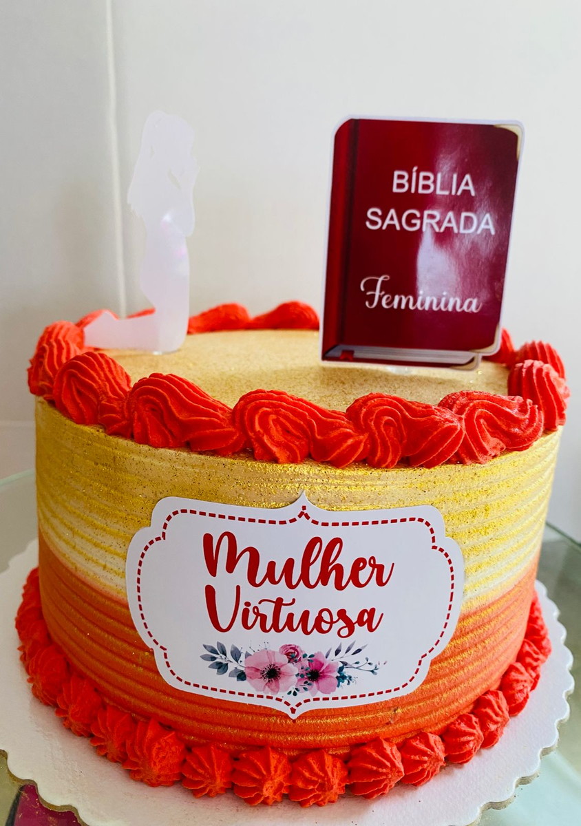 Arquivo Digital Topo de Bolo Mulher Virtuosa Bíblia Sagrada