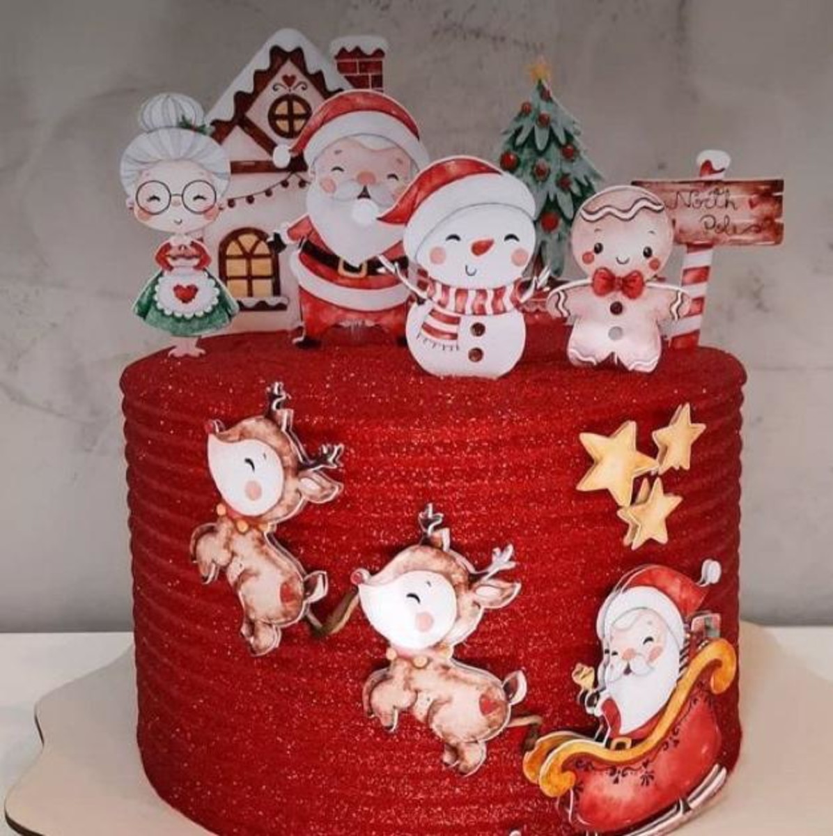 Arquivo Digital Topo de Bolo Natal Aquarela