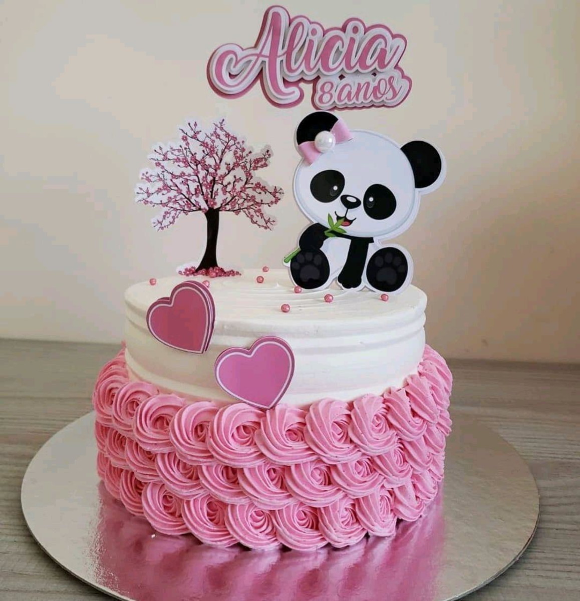 ARQUIVO DIGITAL-Topo de bolo Panda Rosa + 4