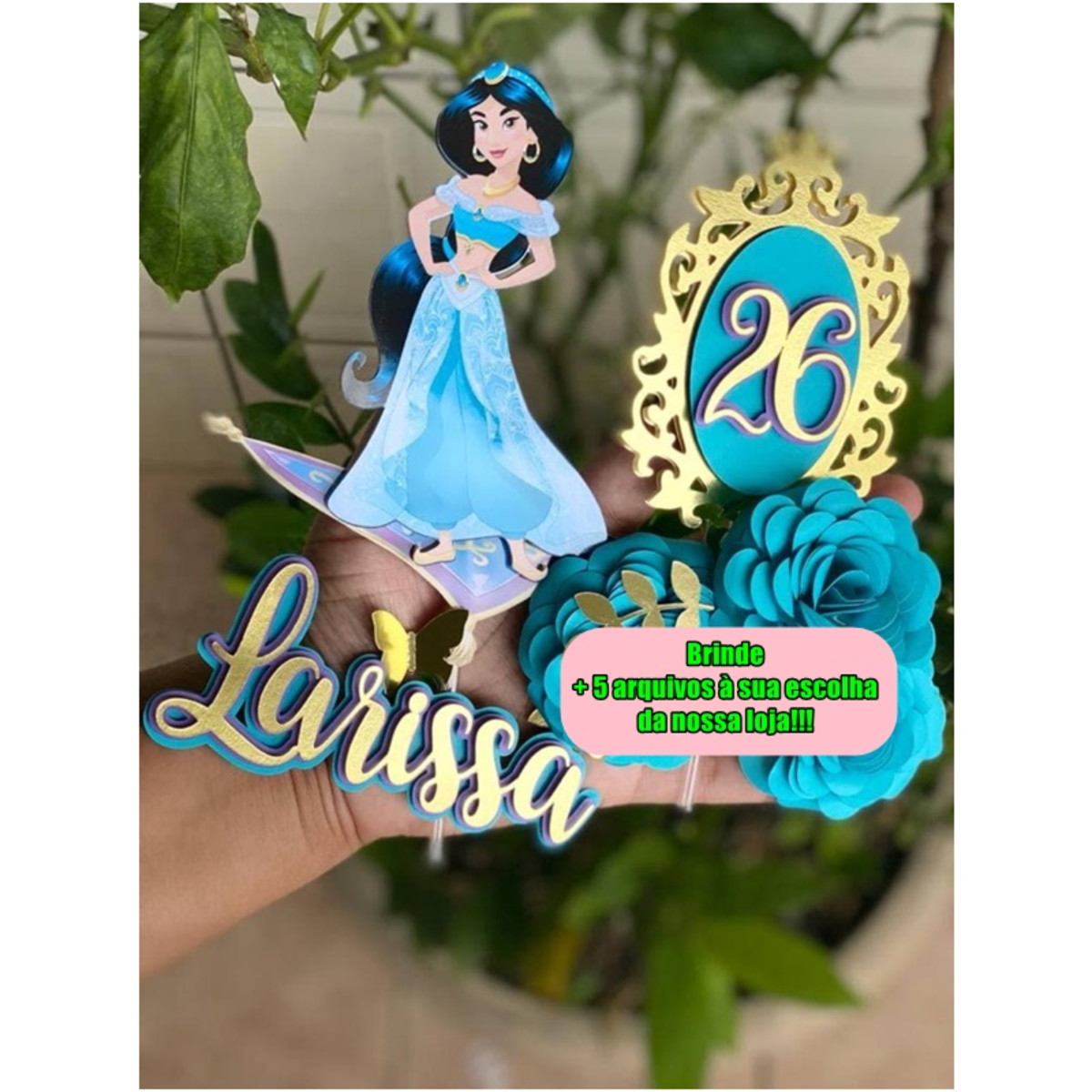 Arquivo Digital Topo de Bolo Princesa Jasmine