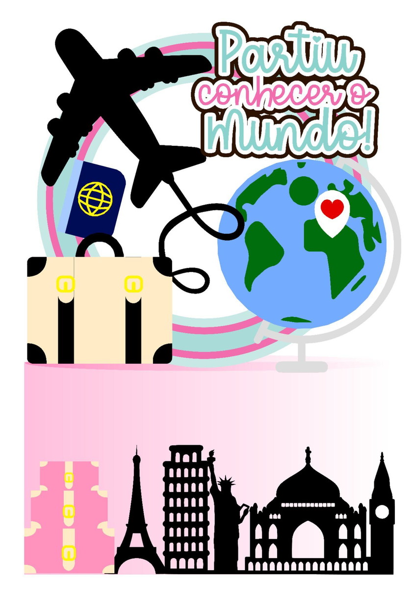 Arquivo Digital Topos de Bolo Viagem ao Mundo 01