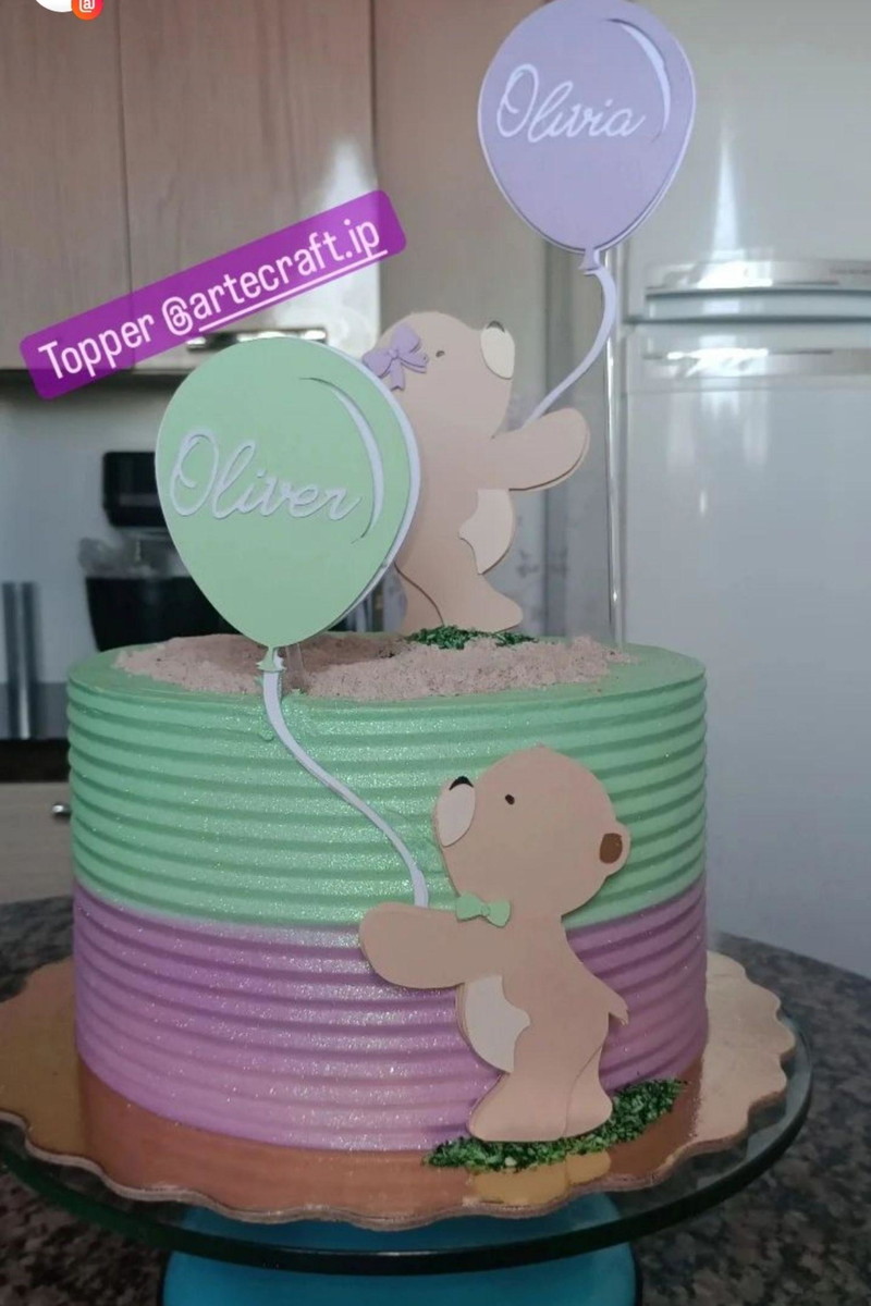 Arquivo de Corte Topper Chá de Revelação Urso - Imagem 3