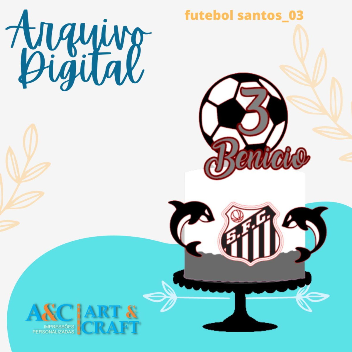 Arquivo de Corte Topper de Bolo Futebol