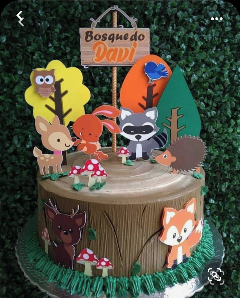 Arquivo em pdf Topo de Bolo Tema Bosque
