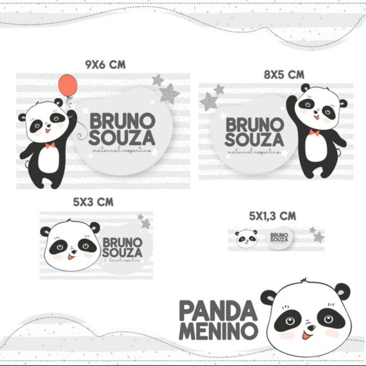 Arquivo Etiqueta Escolar Panda STUDIO PDF PNG