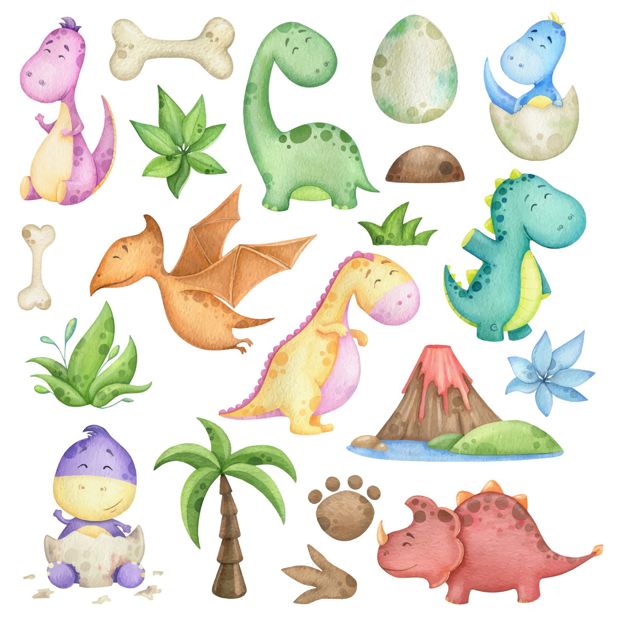 Kit Digital Dinossauro Aquarela (+ 1 Arquivo) (130)