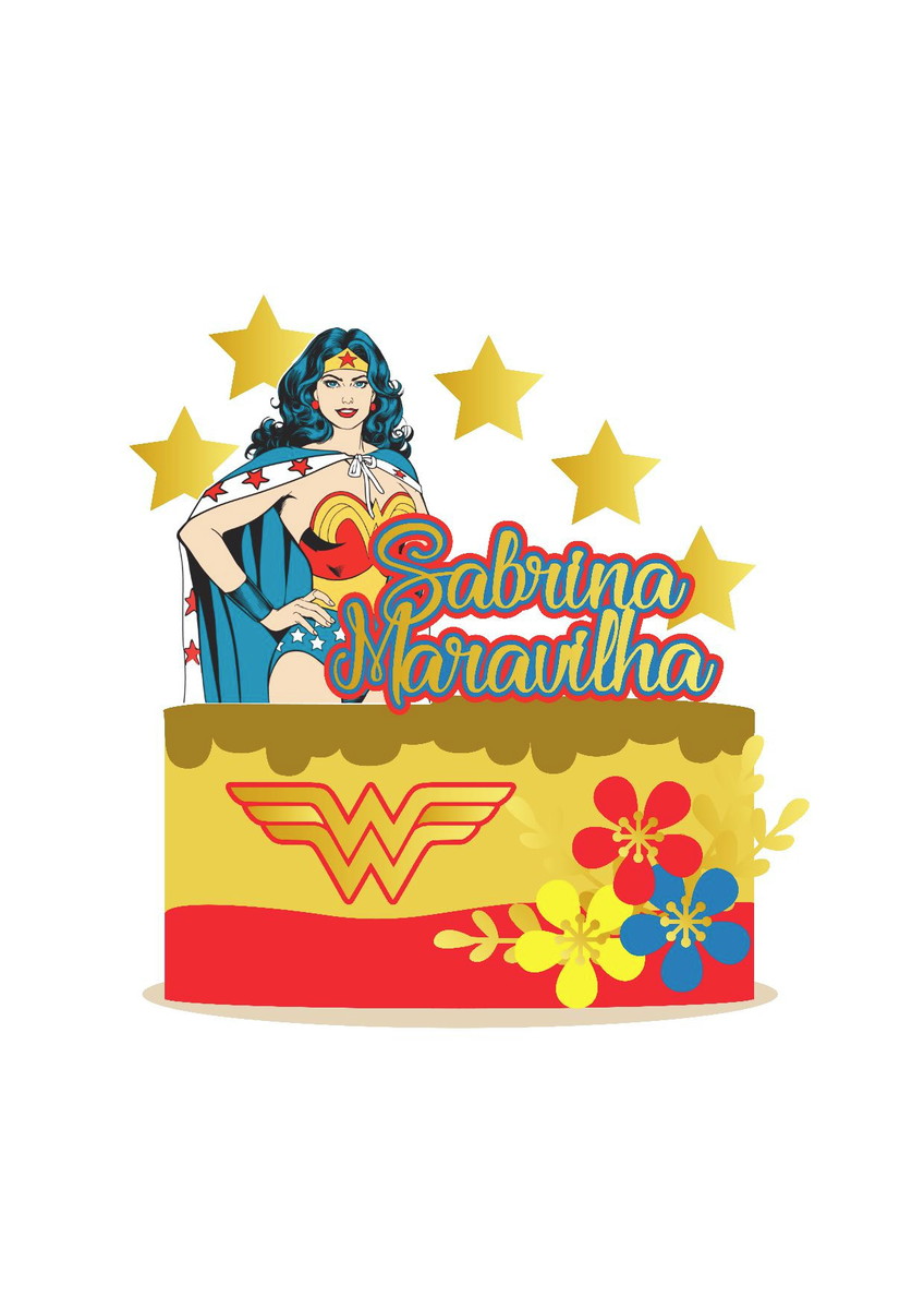 Arquivo mulher maravilha com capa e rosas 3d