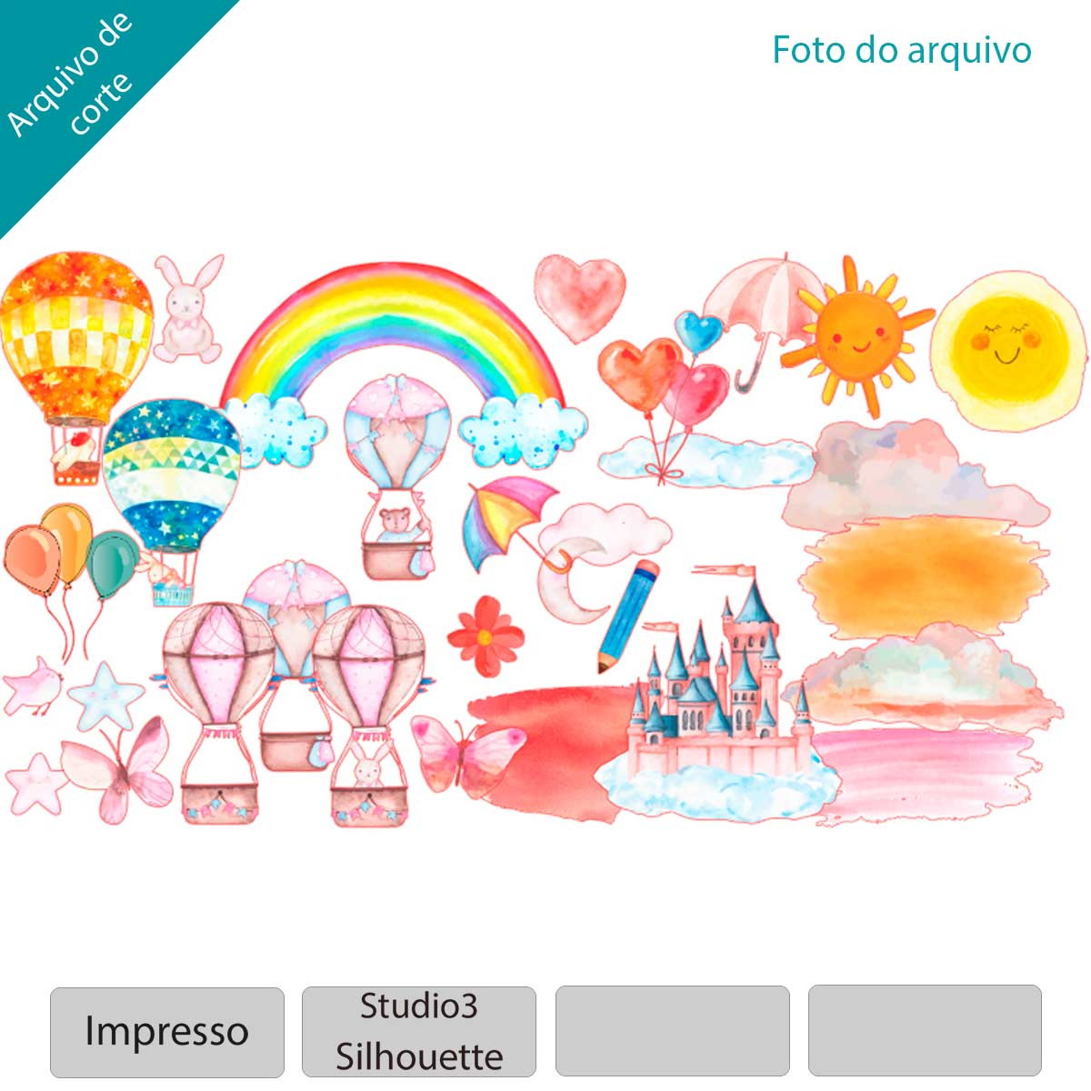 ARQUIVO para topo de bolo aquarela - +1 tema da loja - Imagem 2
