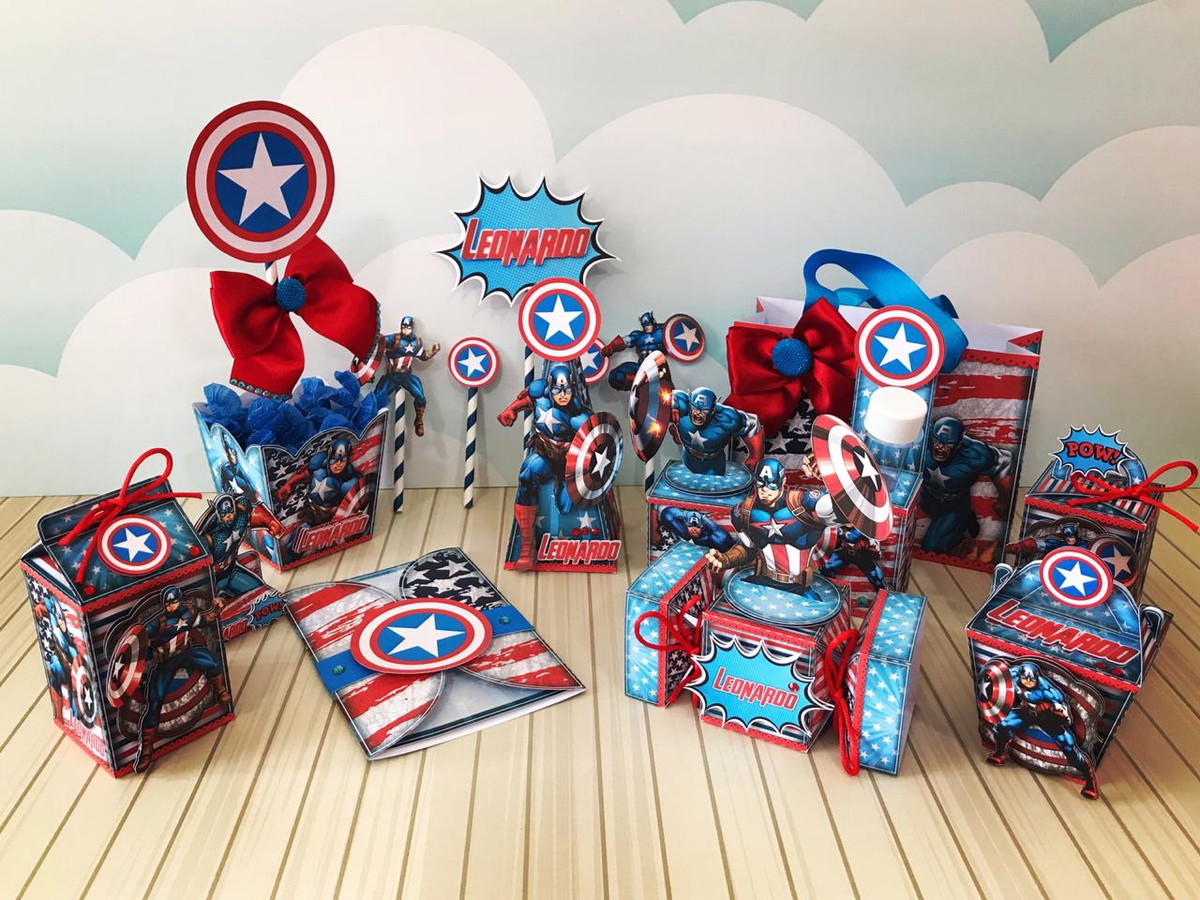 Arquivo Silhouette Kit Festa Capitão América