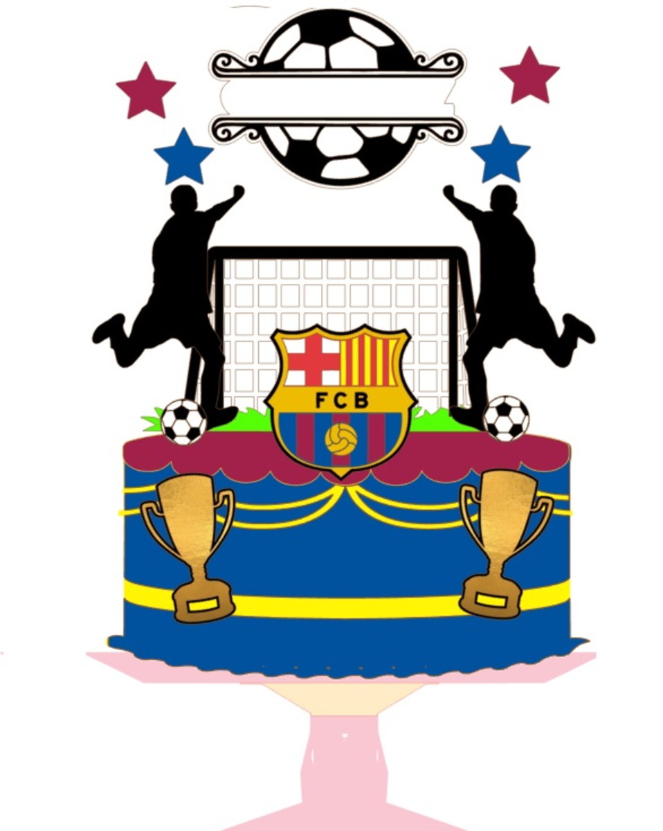 Arquivo Silhouette Topo de Bolo Barcelona Futebol Menino