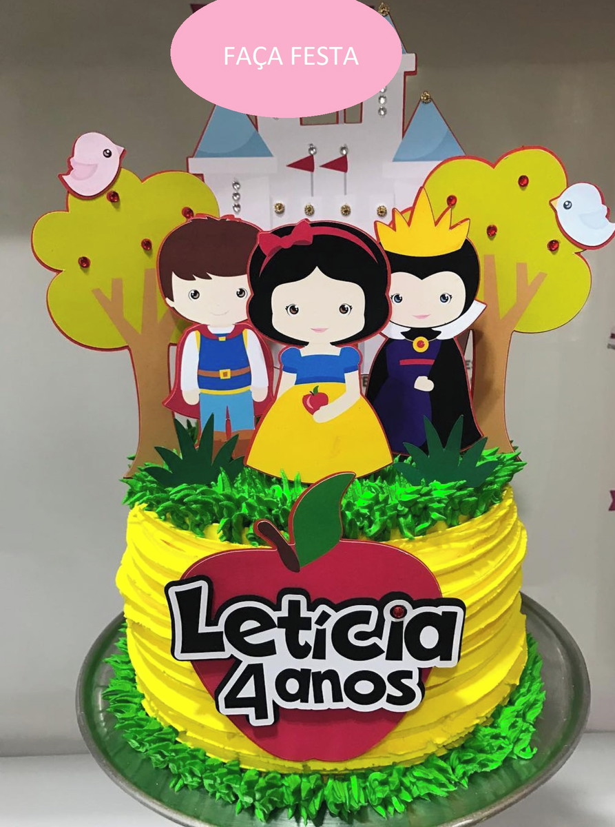 Arquivo Silhouette Topo de Bolo Branca de Neve Cute