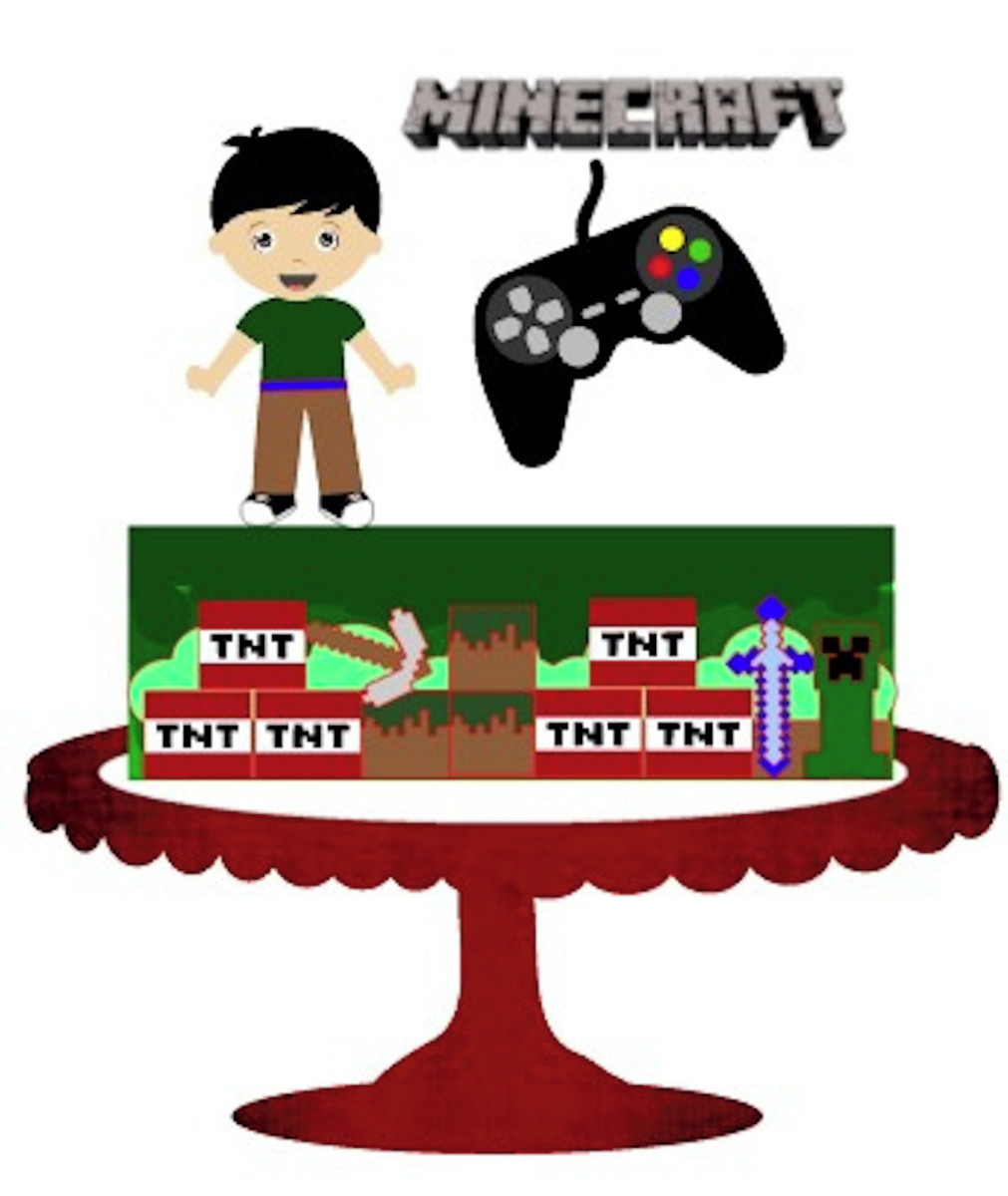 Arquivo Silhouette Topo de Bolo Camadas Minecraft - Imagem 2