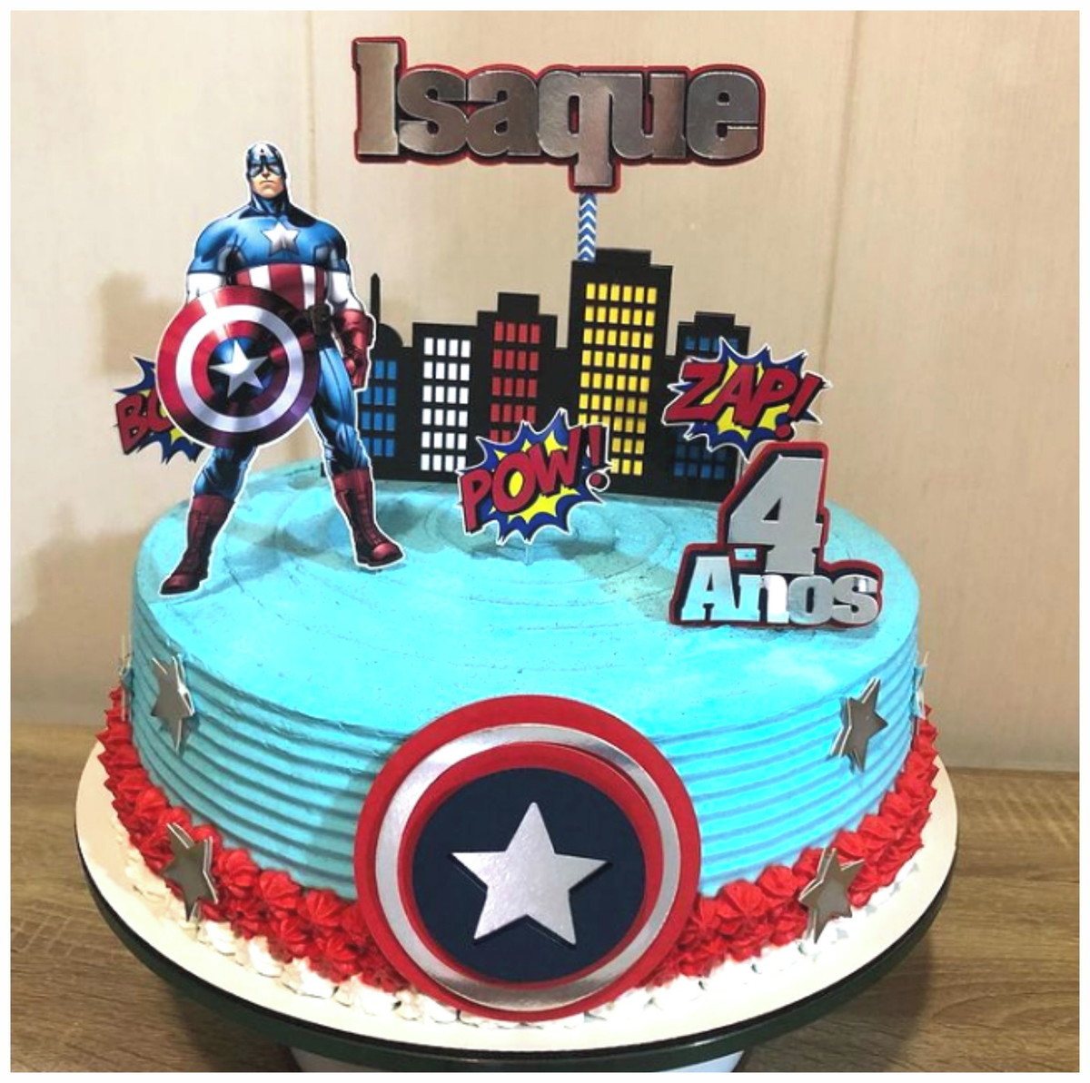 Arquivo Silhouette Topo de Bolo Capitão America Studio 03