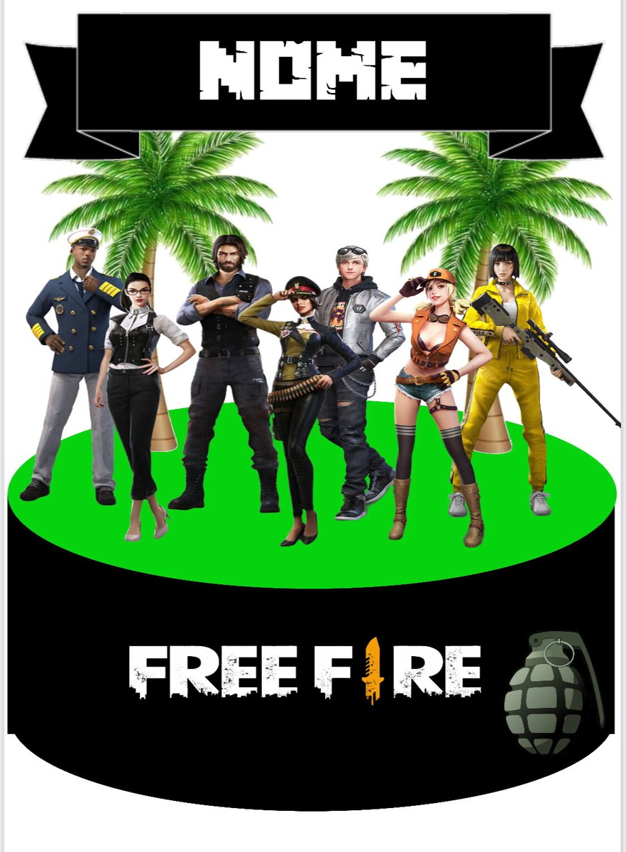 Arquivo Silhouette Topo de Bolo Free Fire