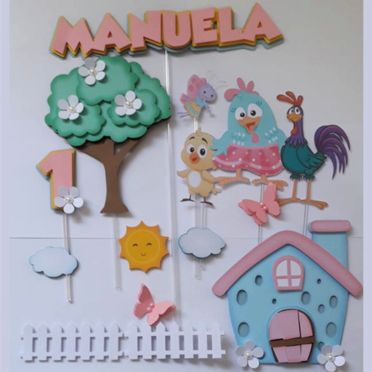 Arquivo Silhouette Topo de Bolo Galinha Pintadinha Candy 02