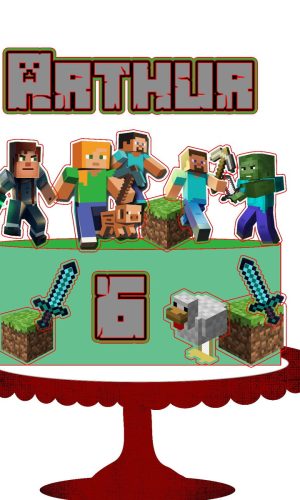 Arquivo Silhouette Topo de Bolo Minecraft