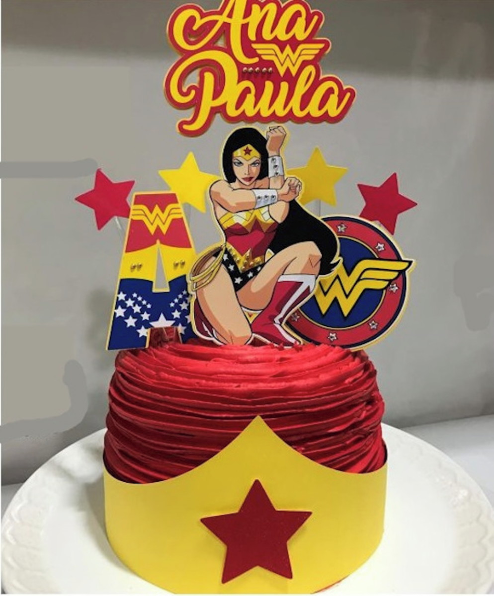 Arquivo Silhouette Topo de Bolo Mulher Maravilha