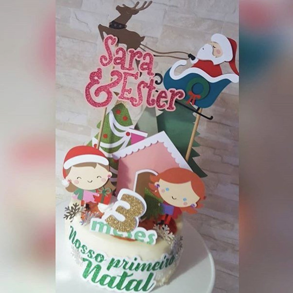Arquivo Silhouette Topo de Bolo Natal Menina Mesversário