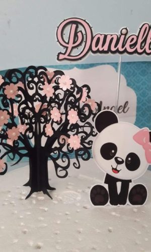 Arquivo Silhouette topo de bolo Panda