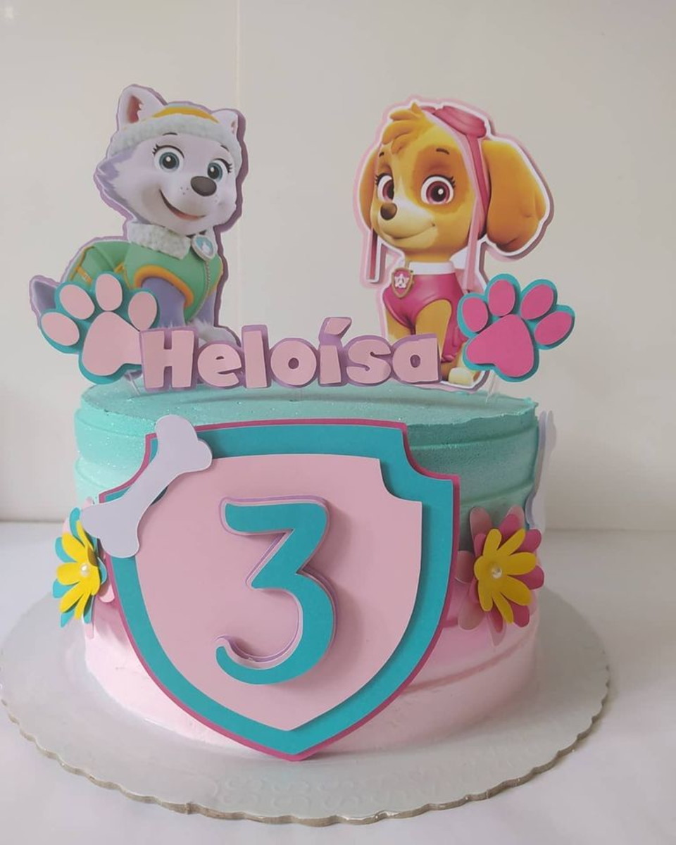 Arquivo Silhouette Topo De Bolo Patrulha Canina Menina