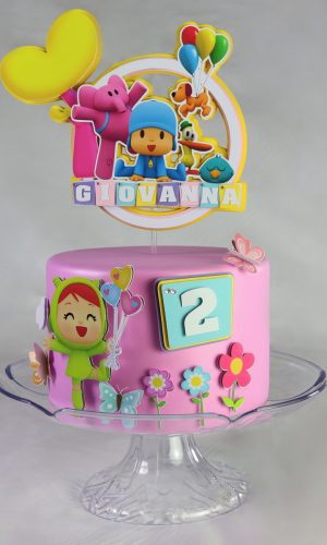 Arquivo Silhouette Topo de Bolo Pocoyo Menina Studio