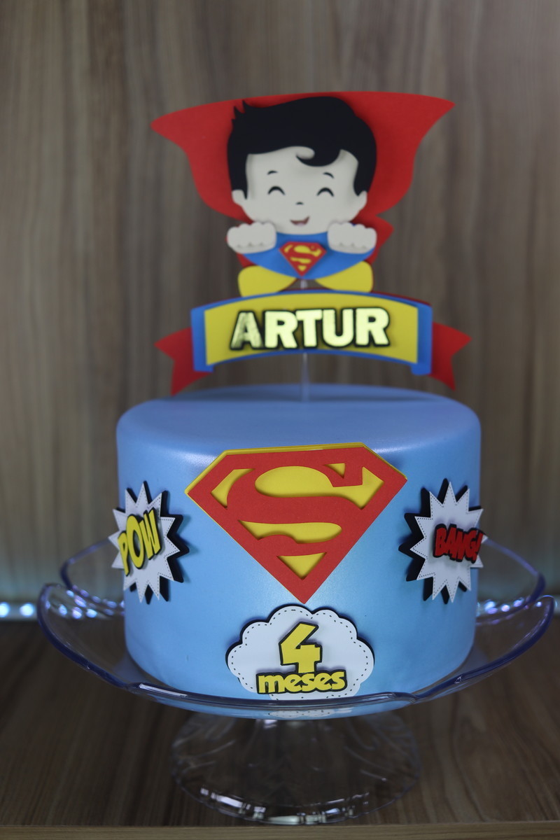 Arquivo Silhouette Topo de Bolo Super Man Cute Studio