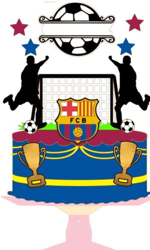 Arquivo Silhouette Topo de Bolo Time Barcelona Futebol