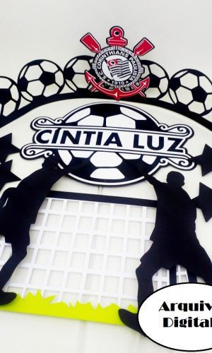 Arquivo Silhouette Topo de Bolo Time Corintias Futebol