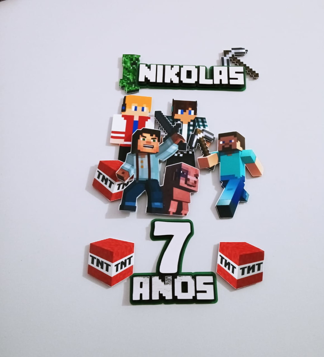 Arquivo Silhouette - Topper de Bolo Minecraft - Imagem 2